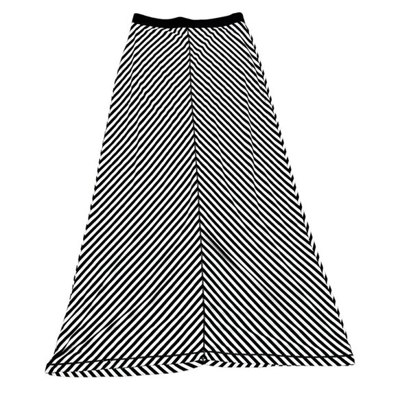 Max Studio Womens Black White Striped Maxi Skirt Small Polyester Rayon - Picture 1 of 4